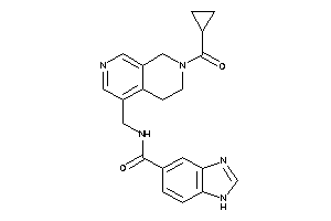 N-[[7-(cyclopropanecarbonyl)-6,8-dihydro-5H-2,7-naphthyridin-4-yl]methyl]-1H-benzimidazole-5-carboxamide