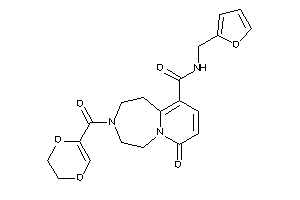 Image of 3-(2,3-dihydro-1,4-dioxine-5-carbonyl)-N-(2-furfuryl)-7-keto-1,2,4,5-tetrahydropyrido[2,1-g][1,4]diazepine-10-carboxamide