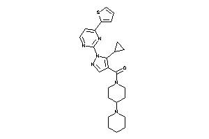 Image of [5-cyclopropyl-1-[4-(2-thienyl)pyrimidin-2-yl]pyrazol-4-yl]-(4-piperidinopiperidino)methanone