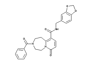 Image of 3-benzoyl-7-keto-N-piperonyl-1,2,4,5-tetrahydropyrido[2,1-g][1,4]diazepine-10-carboxamide