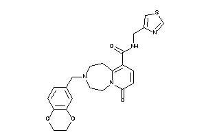 3-(2,3-dihydro-1,4-benzodioxin-6-ylmethyl)-7-keto-N-(thiazol-4-ylmethyl)-1,2,4,5-tetrahydropyrido[2,1-g][1,4]diazepine-10-carboxamide