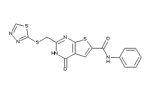 Image of 4-keto-N-phenyl-2-[(1,3,4-thiadiazol-2-ylthio)methyl]-3H-thieno[2,3-d]pyrimidine-6-carboxamide