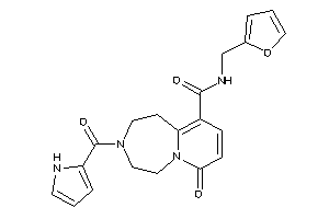 Image of N-(2-furfuryl)-7-keto-3-(1H-pyrrole-2-carbonyl)-1,2,4,5-tetrahydropyrido[2,1-g][1,4]diazepine-10-carboxamide