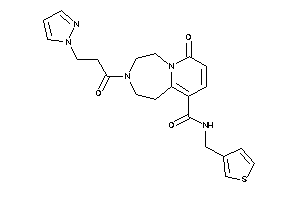 Image of 7-keto-3-(3-pyrazol-1-ylpropanoyl)-N-(3-thenyl)-1,2,4,5-tetrahydropyrido[2,1-g][1,4]diazepine-10-carboxamide