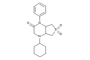 4-cyclohexyl-6,6-diketo-1-phenyl-4a,5,7,7a-tetrahydro-3H-thieno[3,4-b]pyrazin-2-one