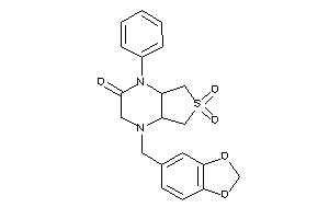 6,6-diketo-1-phenyl-4-piperonyl-4a,5,7,7a-tetrahydro-3H-thieno[3,4-b]pyrazin-2-one