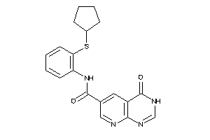 Image of N-[2-(cyclopentylthio)phenyl]-4-keto-3H-pyrido[2,3-d]pyrimidine-6-carboxamide