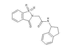 N-indan-1-yl-2-(1,1,3-triketo-1,2-benzothiazol-2-yl)acetamide