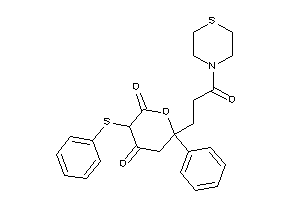 6-(3-keto-3-thiomorpholino-propyl)-6-phenyl-3-(phenylthio)tetrahydropyran-2,4-quinone