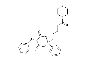 6-(5-keto-5-morpholino-pentyl)-6-phenyl-3-(phenylthio)tetrahydropyran-2,4-quinone