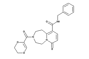 Image of N-benzyl-3-(2,3-dihydro-1,4-dioxine-5-carbonyl)-7-keto-1,2,4,5-tetrahydropyrido[2,1-g][1,4]diazepine-10-carboxamide