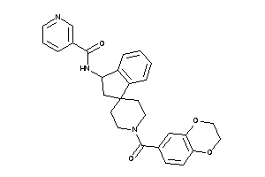 N-[1'-(2,3-dihydro-1,4-benzodioxine-6-carbonyl)spiro[indane-3,4'-piperidine]-1-yl]nicotinamide