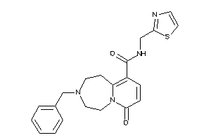Image of 3-benzyl-7-keto-N-(thiazol-2-ylmethyl)-1,2,4,5-tetrahydropyrido[2,1-g][1,4]diazepine-10-carboxamide