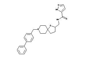 N-[[8-(4-phenylbenzyl)-4-oxa-8-azaspiro[4.5]decan-3-yl]methyl]-1H-pyrazole-5-carboxamide