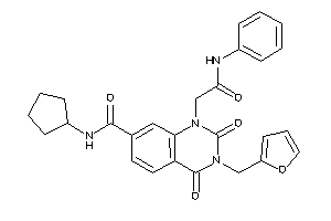 1-(2-anilino-2-keto-ethyl)-N-cyclopentyl-3-(2-furfuryl)-2,4-diketo-quinazoline-7-carboxamide