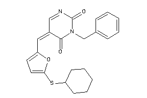 3-benzyl-5-[[5-(cyclohexylthio)-2-furyl]methylene]pyrimidine-2,4-quinone