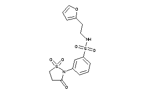 N-[2-(2-furyl)ethyl]-3-(1,1,3-triketo-1,2-thiazolidin-2-yl)benzenesulfonamide