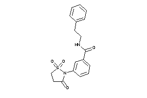 N-phenethyl-3-(1,1,3-triketo-1,2-thiazolidin-2-yl)benzamide