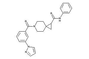 N-phenyl-6-(3-pyrazol-1-ylbenzoyl)-6-azaspiro[2.5]octane-2-carboxamide