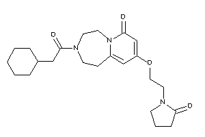 Image of 3-(2-cyclohexylacetyl)-9-[2-(2-ketopyrrolidino)ethoxy]-1,2,4,5-tetrahydropyrido[2,1-g][1,4]diazepin-7-one