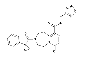 Image of N-(furazan-3-ylmethyl)-7-keto-3-(1-phenylcyclopropanecarbonyl)-1,2,4,5-tetrahydropyrido[2,1-g][1,4]diazepine-10-carboxamide
