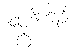 N-[2-(azepan-1-yl)-2-(2-furyl)ethyl]-3-(1,1,3-triketo-1,2-thiazolidin-2-yl)benzenesulfonamide