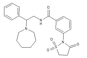 N-[2-(azepan-1-yl)-2-phenyl-ethyl]-3-(1,1,3-triketo-1,2-thiazolidin-2-yl)benzamide