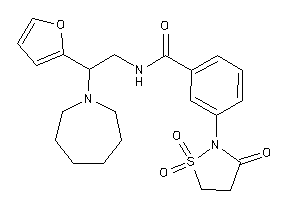 N-[2-(azepan-1-yl)-2-(2-furyl)ethyl]-3-(1,1,3-triketo-1,2-thiazolidin-2-yl)benzamide