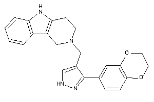 2-[[3-(2,3-dihydro-1,4-benzodioxin-7-yl)-1H-pyrazol-4-yl]methyl]-1,3,4,5-tetrahydropyrido[4,3-b]indole