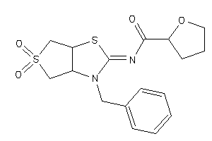 N-(3-benzyl-5,5-diketo-3a,4,6,6a-tetrahydrothieno[3,4-d]thiazol-2-ylidene)tetrahydrofuran-2-carboxamide