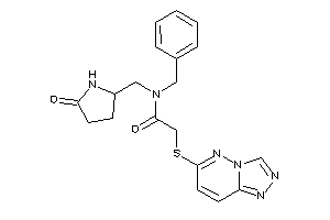 N-benzyl-N-[(5-ketopyrrolidin-2-yl)methyl]-2-([1,2,4]triazolo[3,4-f]pyridazin-6-ylthio)acetamide