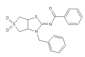 N-(3-benzyl-5,5-diketo-3a,4,6,6a-tetrahydrothieno[3,4-d]thiazol-2-ylidene)benzamide