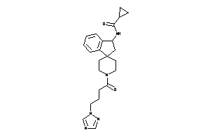 N-[1'-[4-(1,2,4-triazol-1-yl)butanoyl]spiro[indane-3,4'-piperidine]-1-yl]cyclopropanecarboxamide