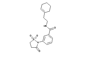 N-(2-cyclohexen-1-ylethyl)-3-(1,1,3-triketo-1,2-thiazolidin-2-yl)benzamide