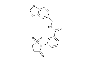 N-piperonyl-3-(1,1,3-triketo-1,2-thiazolidin-2-yl)benzamide