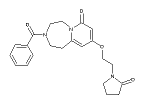Image of 3-benzoyl-9-[2-(2-ketopyrrolidino)ethoxy]-1,2,4,5-tetrahydropyrido[2,1-g][1,4]diazepin-7-one