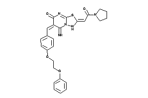 5-imino-2-(2-keto-2-pyrrolidino-ethylidene)-6-[4-(2-phenoxyethoxy)benzylidene]-3H-[1,3,4]thiadiazolo[3,2-a]pyrimidin-7-one