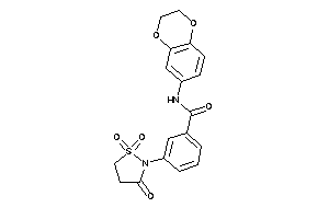 N-(2,3-dihydro-1,4-benzodioxin-6-yl)-3-(1,1,3-triketo-1,2-thiazolidin-2-yl)benzamide