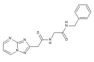 Image of N-benzyl-2-[[2-([1,2,4]triazolo[1,5-a]pyrimidin-2-yl)acetyl]amino]acetamide