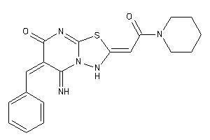 6-benzal-5-imino-2-(2-keto-2-piperidino-ethylidene)-3H-[1,3,4]thiadiazolo[3,2-a]pyrimidin-7-one