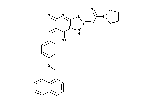 5-imino-2-(2-keto-2-pyrrolidino-ethylidene)-6-[4-(1-naphthylmethoxy)benzylidene]-3H-[1,3,4]thiadiazolo[3,2-a]pyrimidin-7-one