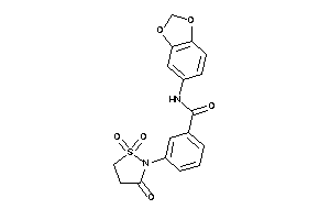 N-(1,3-benzodioxol-5-yl)-3-(1,1,3-triketo-1,2-thiazolidin-2-yl)benzamide