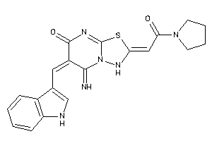 5-imino-6-(1H-indol-3-ylmethylene)-2-(2-keto-2-pyrrolidino-ethylidene)-3H-[1,3,4]thiadiazolo[3,2-a]pyrimidin-7-one