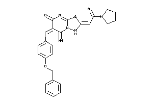 6-(4-benzoxybenzylidene)-5-imino-2-(2-keto-2-pyrrolidino-ethylidene)-3H-[1,3,4]thiadiazolo[3,2-a]pyrimidin-7-one