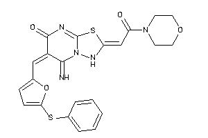 5-imino-2-(2-keto-2-morpholino-ethylidene)-6-[[5-(phenylthio)-2-furyl]methylene]-3H-[1,3,4]thiadiazolo[3,2-a]pyrimidin-7-one