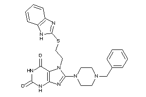 Image of 7-[2-(1H-benzimidazol-2-ylthio)ethyl]-8-(4-benzylpiperazino)xanthine