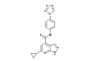 6-cyclopropyl-N-[4-(tetrazol-1-yl)phenyl]-1H-pyrazolo[3,4-b]pyridine-4-carboxamide