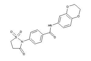 N-(2,3-dihydro-1,4-benzodioxin-6-yl)-4-(1,1,3-triketo-1,2-thiazolidin-2-yl)benzamide