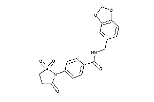 N-piperonyl-4-(1,1,3-triketo-1,2-thiazolidin-2-yl)benzamide