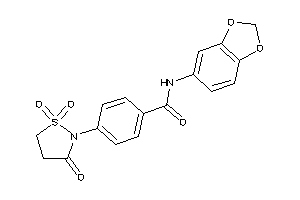 N-(1,3-benzodioxol-5-yl)-4-(1,1,3-triketo-1,2-thiazolidin-2-yl)benzamide